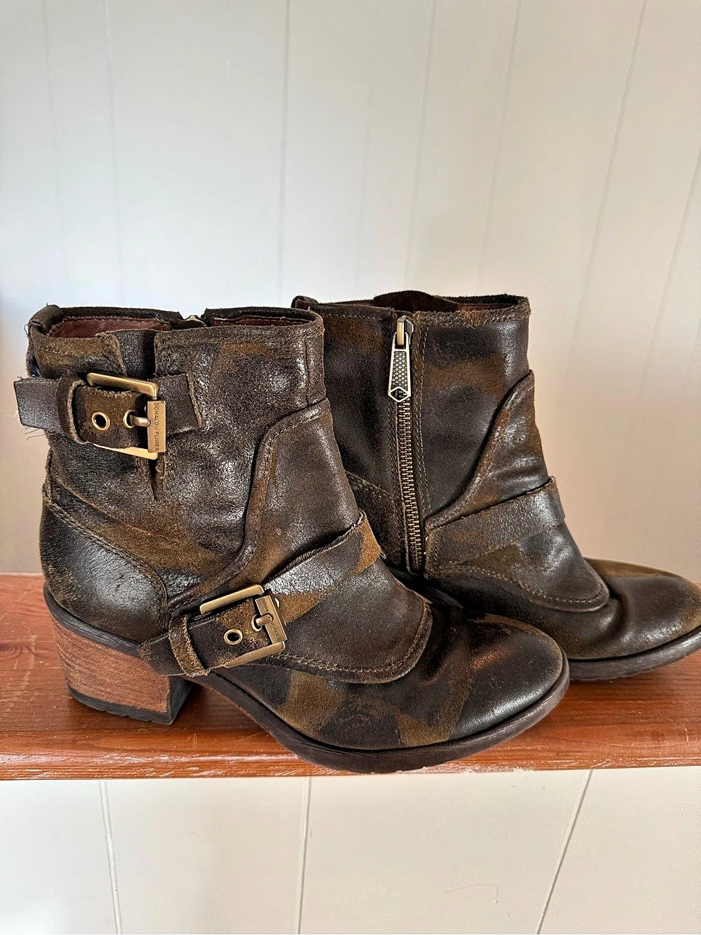 Donald J Pliner Buckle Ankle Boots in Brown